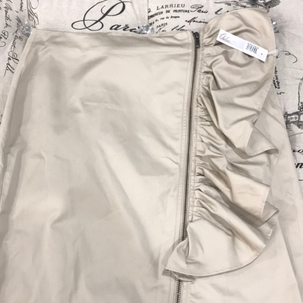 Chelsea28 Asymmetrical Zip Ruffle Midi Skirt - Picture 3 of 7